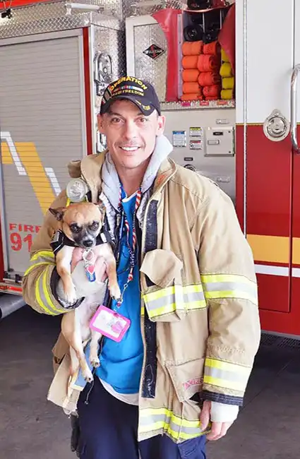 Author David Haave donating coloring books to his firefighters and first responders 2017 -- David Haave